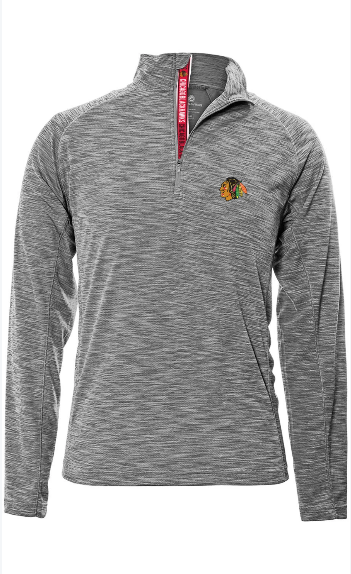 Men's Chicago Blackhawks Pebble 1/4 Zip Mobility Jacket, Pebble-Level Wear - Pro Jersey Sports
