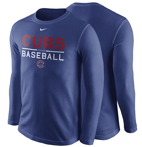 Chicago Cubs Nike Practice Long Sleeve T-Shirt - Royal - Pro Jersey Sports
