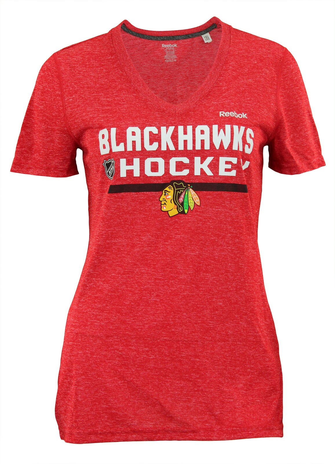 Women's Chicago Blackhawks Red Play Dry Performance Freeze V-neck Tee - Pro Jersey Sports