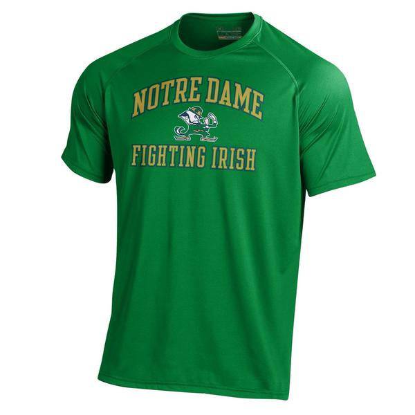 Under Armour Men's Notre Dame Fighting Irish Kelly Green On Field Football Tech Performance T-Shirt - Pro Jersey Sports