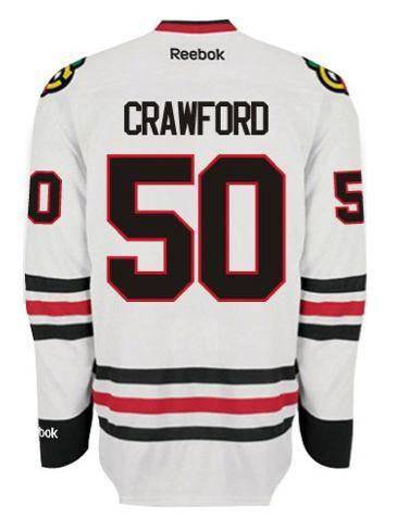 Mens Chicago Blackhawks Corey Crawford Edge 2 Authentic Road Jersey by Reebok - Pro Jersey Sports