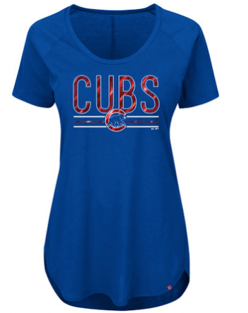 Women's Chicago Cubs Tough Decision Short Sleeve Tee By Majestic - Pro Jersey Sports