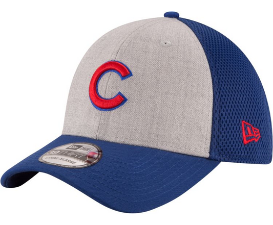 New Era Men's Chicago Cubs 39Thirty Heather Grey Neo Stretch Fit Hat