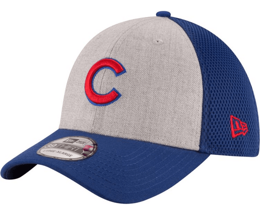 New Era Men's Chicago Cubs 39Thirty Heather Grey Neo Stretch Fit Hat - Pro Jersey Sports