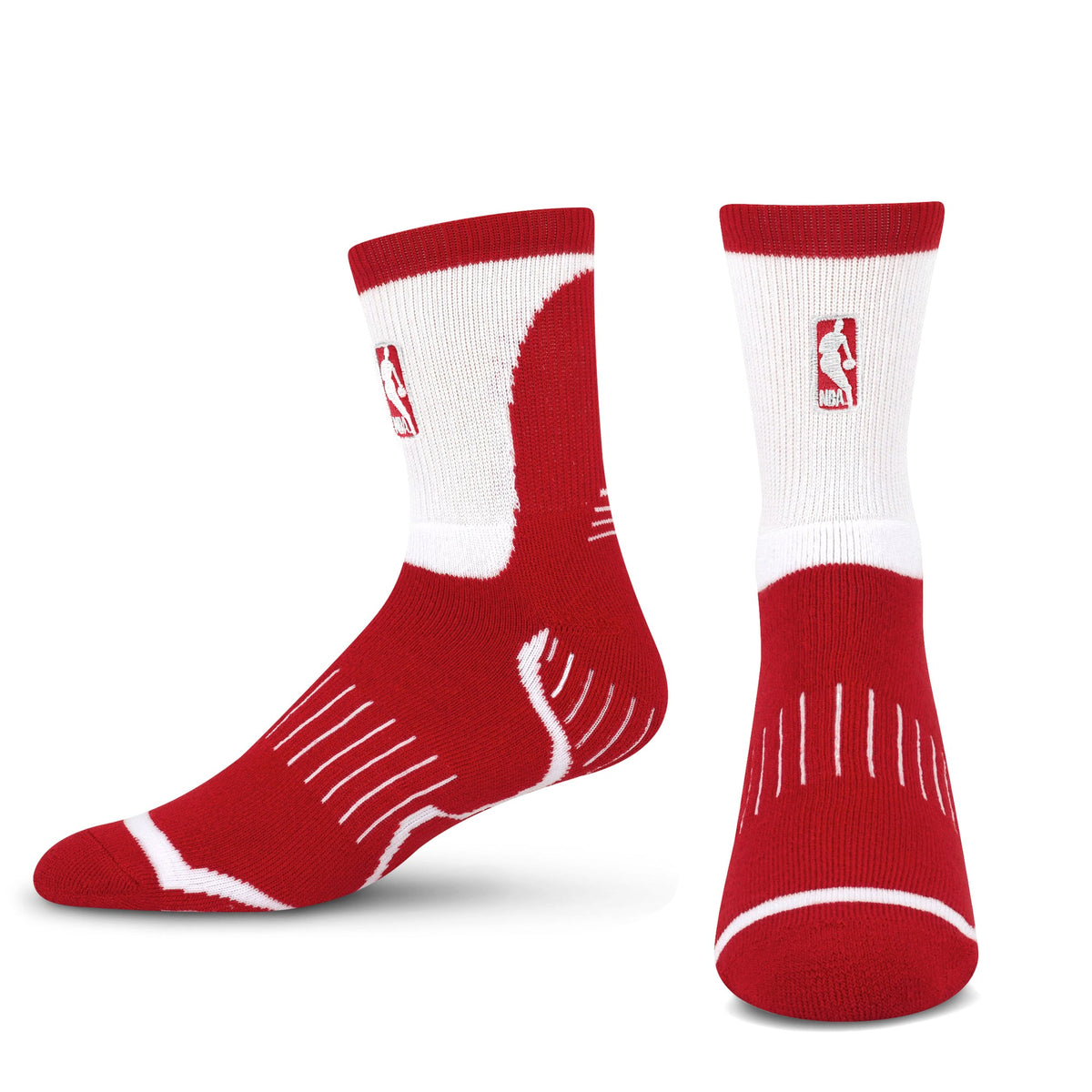 Mens NBA Logo For Bare Feet Surge Short Crew Red Socks - Pro Jersey Sports