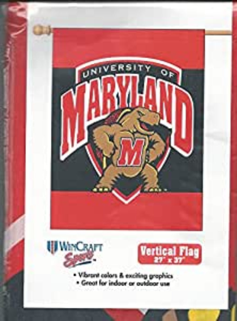 University of Maryland Terrapins Red/Black 27" x 37" Vertical Flag - Pro Jersey Sports