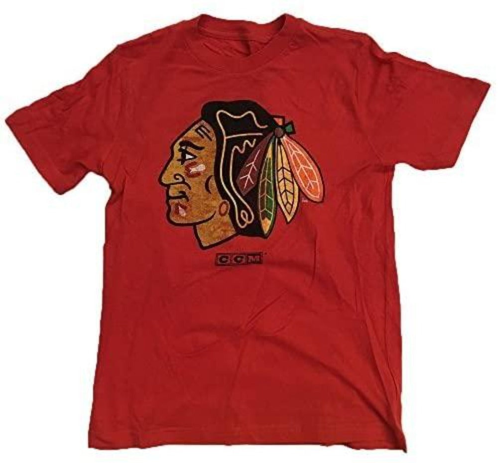 CCM Chicago Blackhawks Youth Red Faded Logo Tee - Pro Jersey Sports