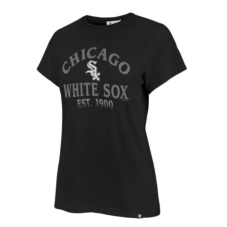 Women's Chicago White Sox '47 Brand Flint Black Fade Up Frankie Tee - Pro Jersey Sports