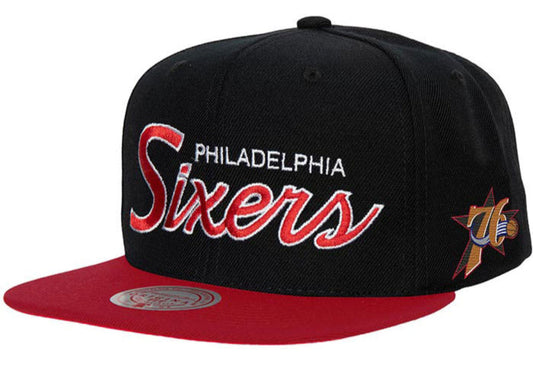 Philadelphia 76ers HWC Team Script 2.0 Mitchell & Ness Snapback Hat - Pro Jersey Sports