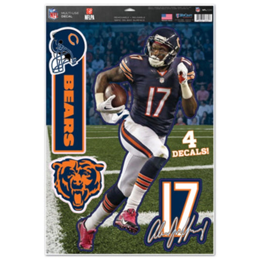 Chicago Bears Alshon Jeffery Decal 11x17 Multi Use Decals - Pro Jersey Sports