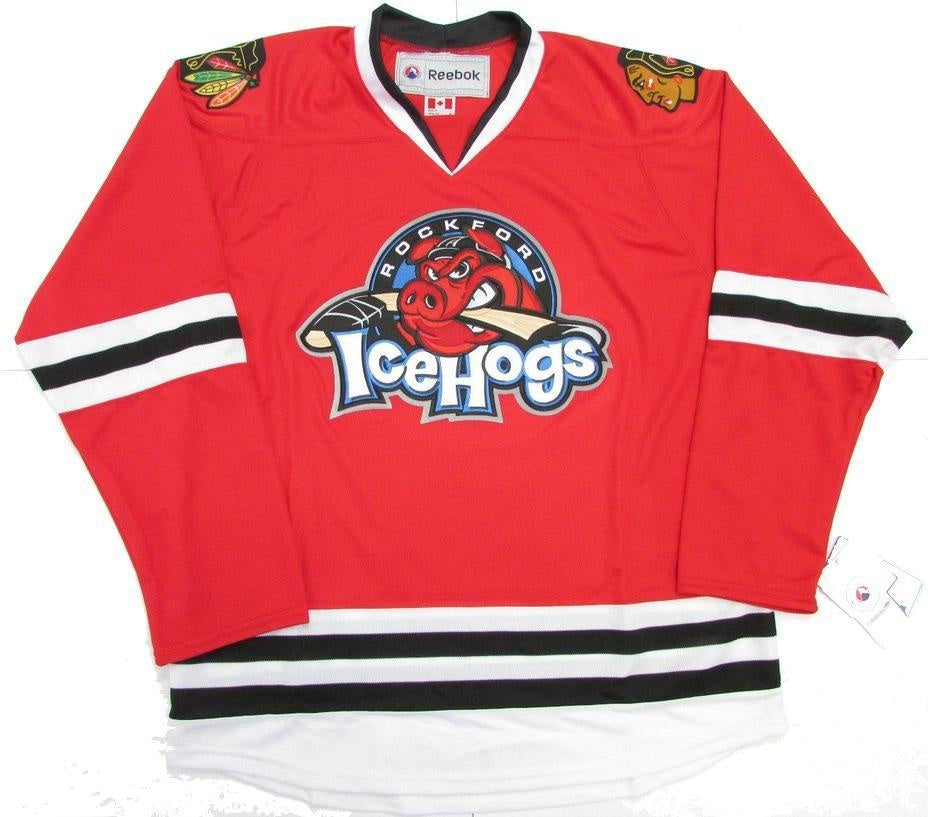 AHL Youth Rockford IceHogs Premier Red Home Jersey - Pro Jersey Sports