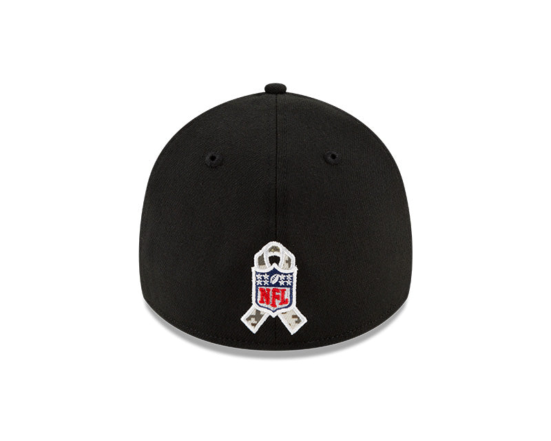 Men's Los Angeles Rams New Era Black 2021 Salute to Service Primary Logo 39THIRTY Flex Hat