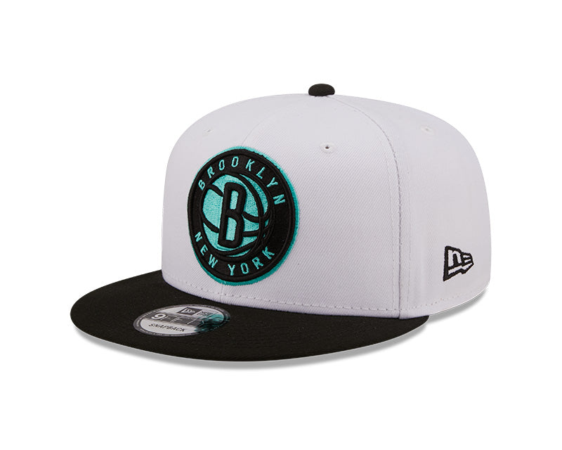 Men's Brooklyn Nets New Era 2 Tone White and Black Color Pack 9FIFTY Snapback Hat - Pro Jersey Sports