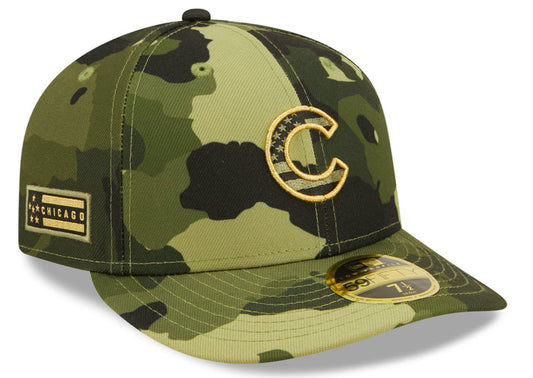 Chicago Cubs New Era Low Profile 2022 MLB Armed Forces Day On-Field 59FIFTY Fitted Hat - Camo - Pro Jersey Sports