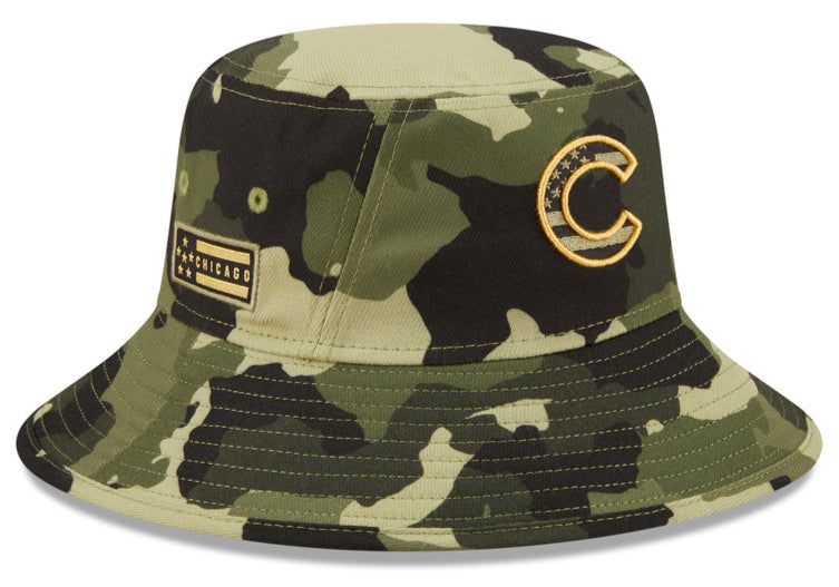 Chicago Cubs Camo 2022 Armed Forces Day Bucket Hat By New Era - Pro Jersey Sports