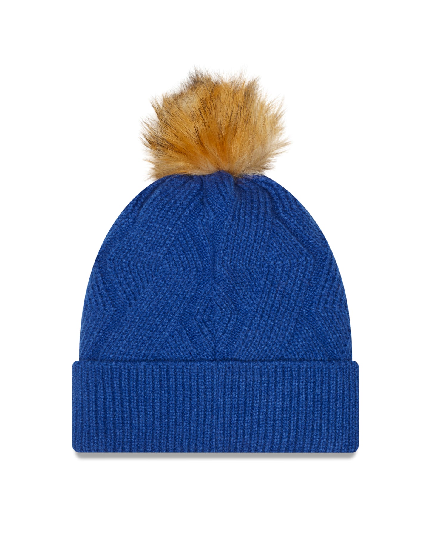Women's Chicago Cubs New Era Royal Snowy Cuffed Knit Hat with Pom - Pro Jersey Sports