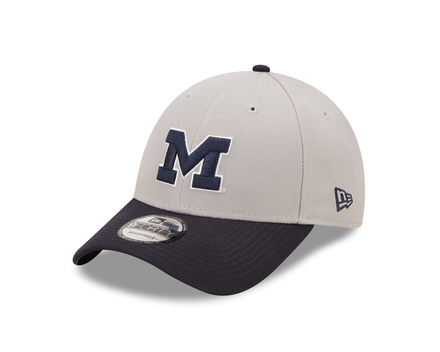 Michigan Wolverines Tide 2 Tone Gray/Navy NCAA New Era The League 9Forty Adjustable Hat - Pro Jersey Sports