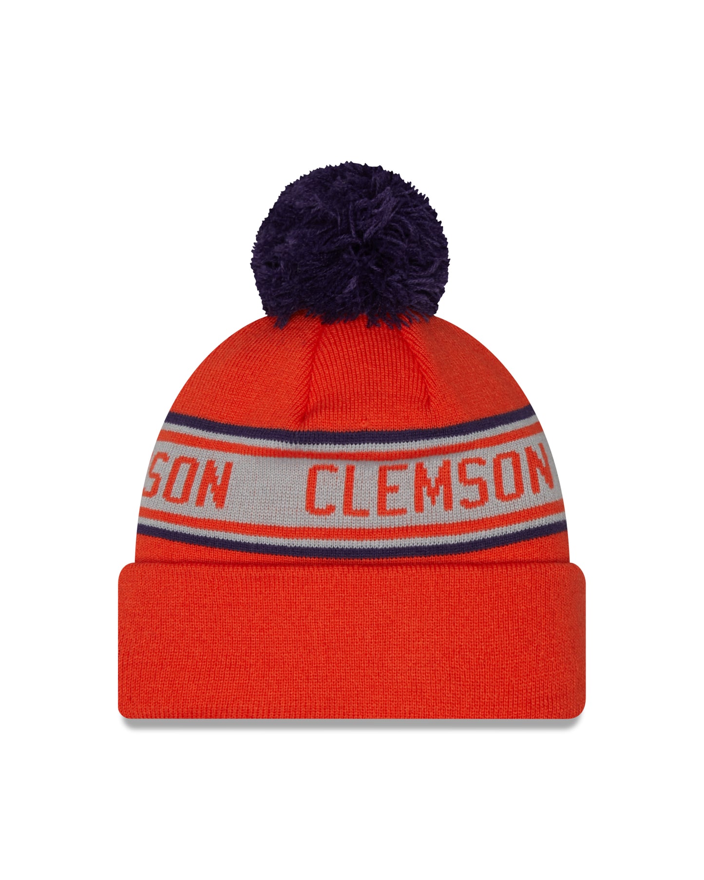 Clemson Tigers NCAA New Era Orange Repeat Cuffed Pom Knit Hat - Pro Jersey Sports