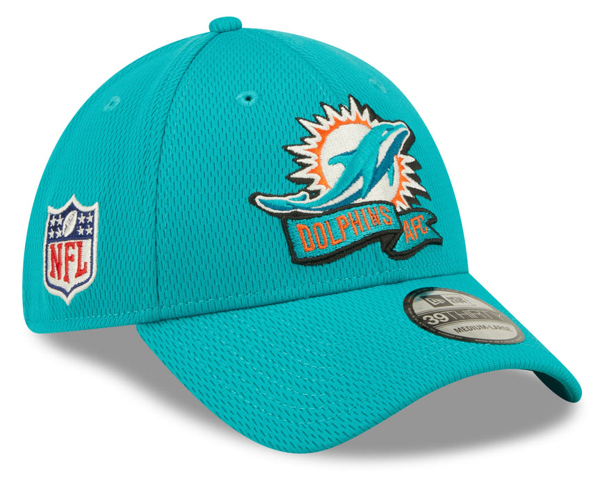 Men's Miami Dolphins New Era Aqua 2022 Sideline Coaches 39THIRTY Flex Hat - Pro Jersey Sports