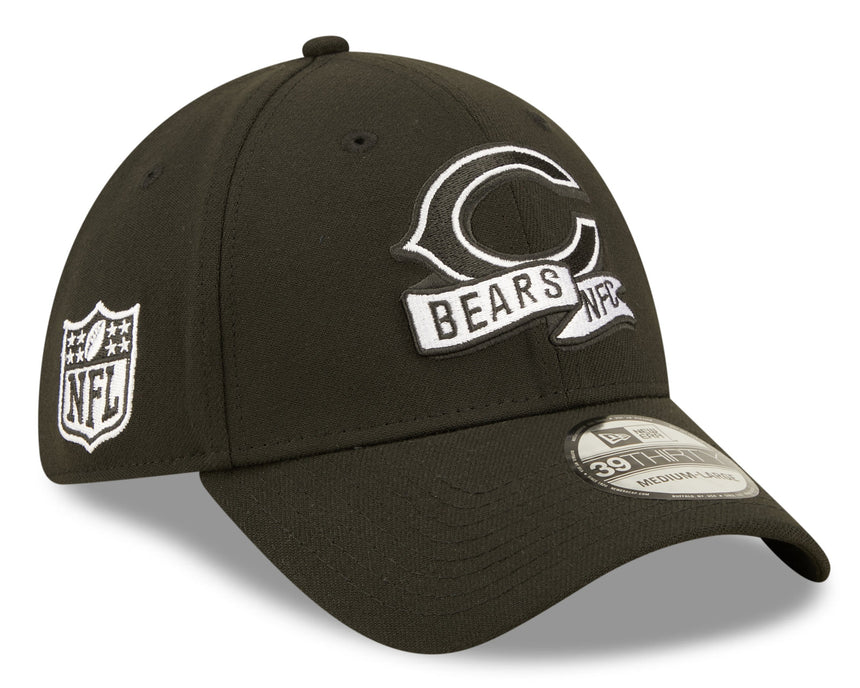 Men's Chicago Bears New Era Black "C Logo" 2022 Sideline 39THIRTY Flex Hat - Pro Jersey Sports