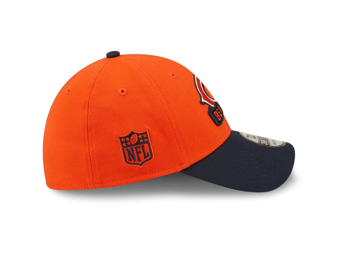 Men's Chicago Bears Primary Logo New Era Orange/Navy 2022 Sideline 39THIRTY Flex Hat