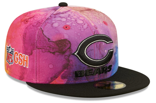 Men's Chicago Bears New Era 2022 Crucial Catch NFL Primary Logo Multi Color Ink 59FIFTY Fitted Hat - Pro Jersey Sports