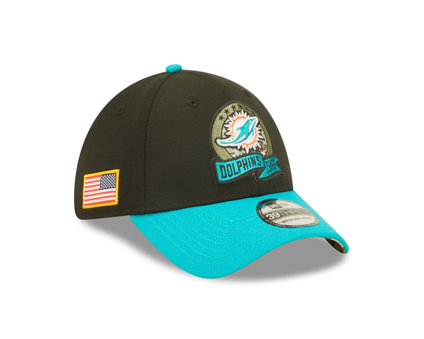 Men's Miami Dolphins New Era Black 2022 Salute to Service 39THIRTY Flex Hat - Pro Jersey Sports