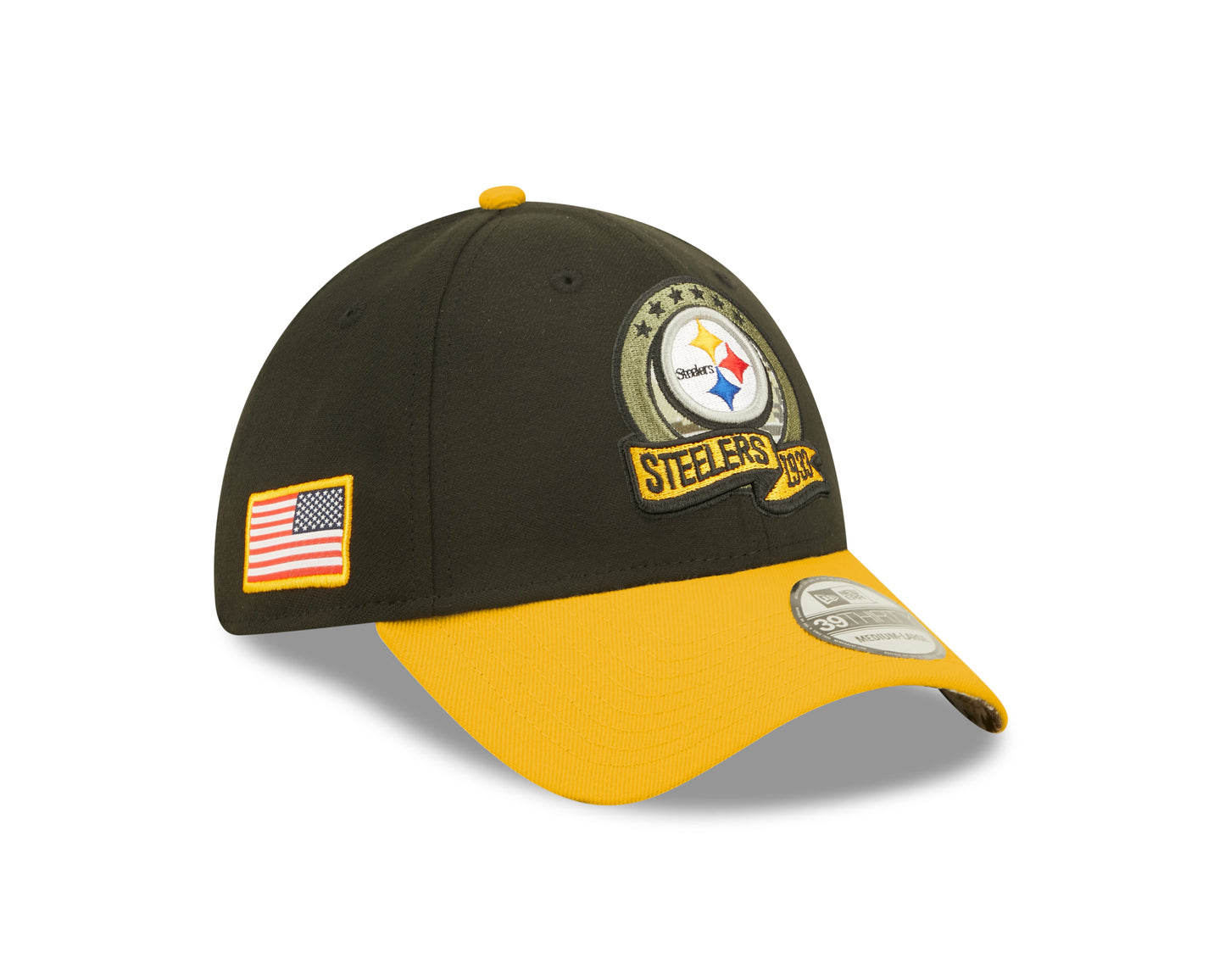 Men's Pittsburgh Steelers New Era Black 2022 Salute to Service 39THIRTY Flex Hat - Pro Jersey Sports