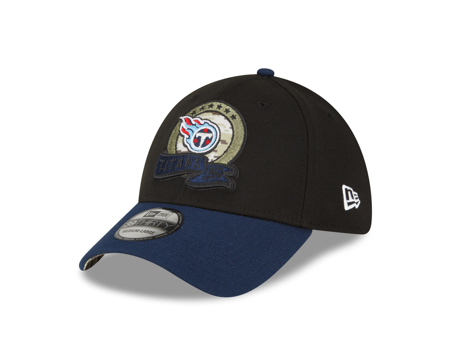 Men's Tennessee Titans New Era Black 2022 Salute to Service 39THIRTY Flex Hat