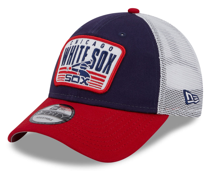 Chicago White Sox New Era 2 Tone Navy/Red Patch Trucker 9FORTY Adjustable Hat - Pro Jersey Sports