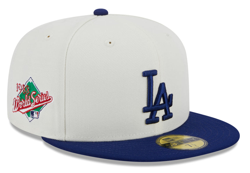 Los Angeles Dodgers 1988 World Series Cream/Royal New Era Retro 59FIFTY Fitted Hat - Pro Jersey Sports