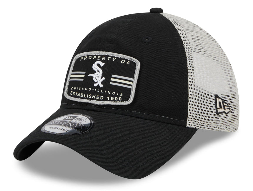 Men's Chicago White Sox Property 9TWENTY Black Adjustable Mesh Hat By New Era - Pro Jersey Sports