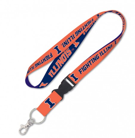 Illinois Fighting Illini Double Sided Lanyard With Detachable Buckle By Wincraft