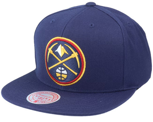 Mens NBA Denver Nuggets Navy Mitchell And Ness Basic Core Snapback Hat