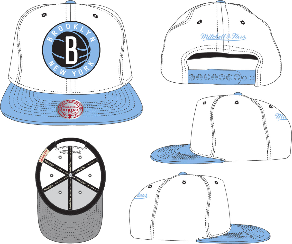 Men's Mitchell & Ness Brooklyn Nets University Home 2 Tone Adjustable Snapback - Pro Jersey Sports