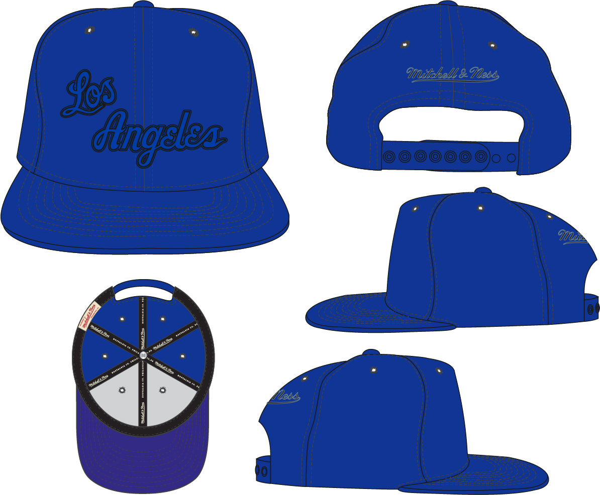 Los Angeles Lakers Mitchell & Ness Tonal Eclipse Snapback Hat- Blue - Pro Jersey Sports