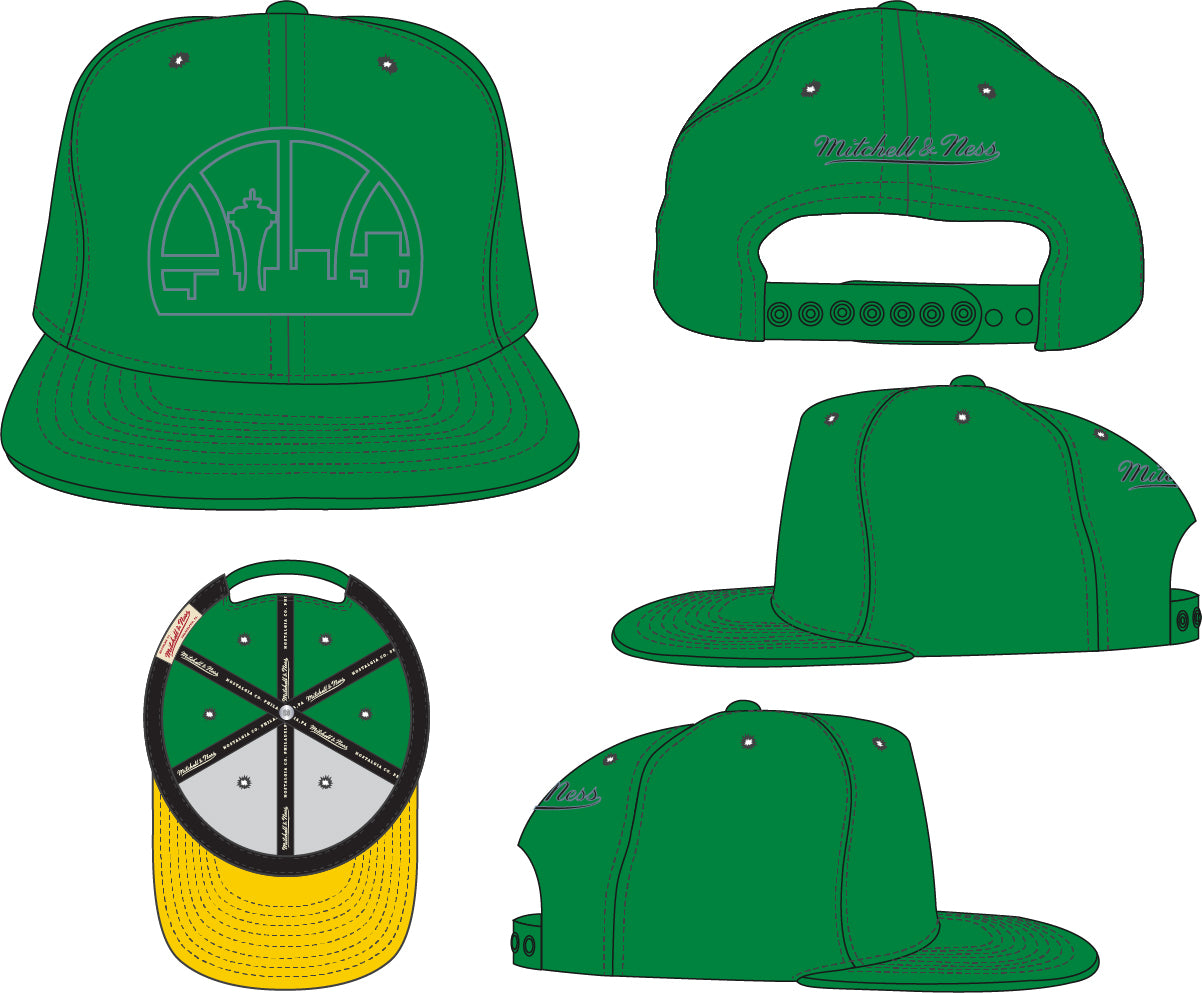 Seattle SuperSonics Mitchell & Ness Tonal Eclipse Snapback Hat- Green - Pro Jersey Sports