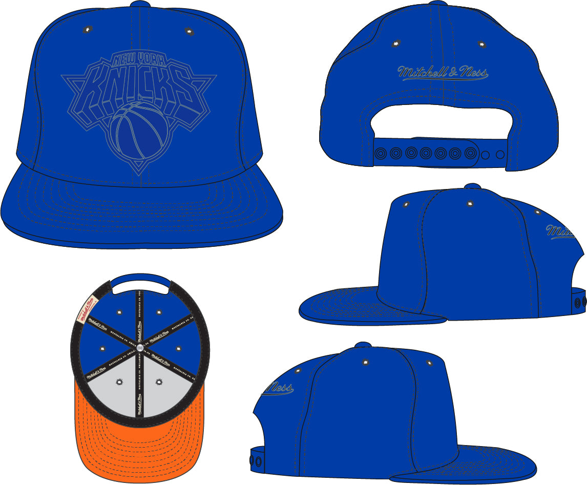 New York Knicks Mitchell & Ness Tonal Eclipse Snapback Hat- Blue - Pro Jersey Sports