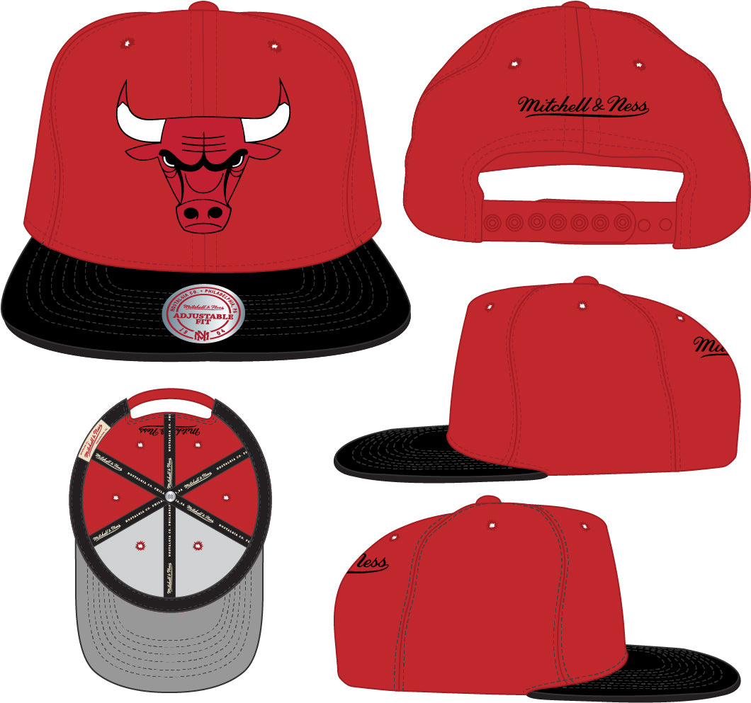 Men's Mitchell & Ness Chicago Bulls Core Red/ Black Adjustable Snapback Hat - Pro Jersey Sports