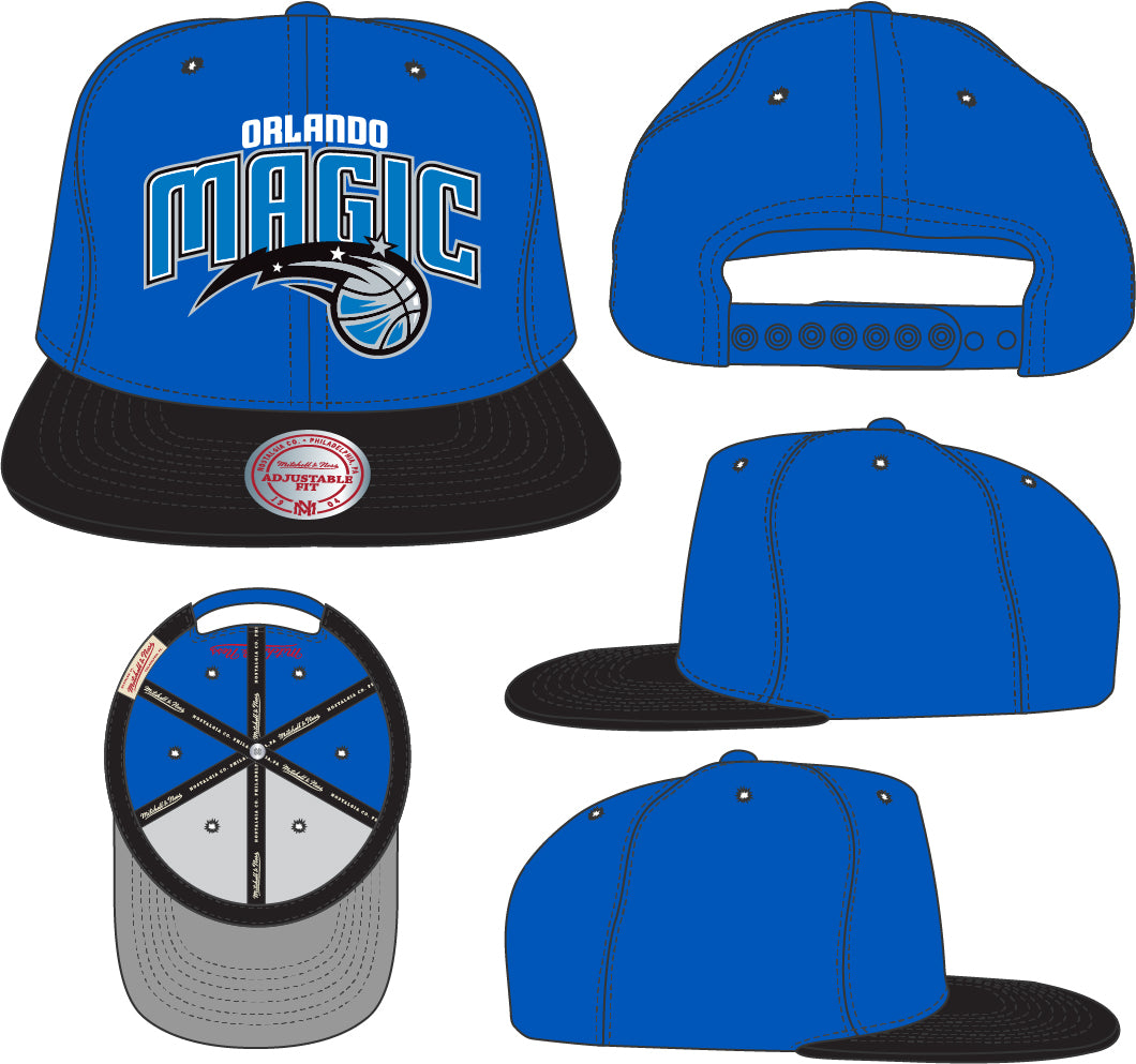 Men's Orlando Magic NBA Core Basic Blue/Black Mitchell & Ness Snapback Hat - Pro Jersey Sports