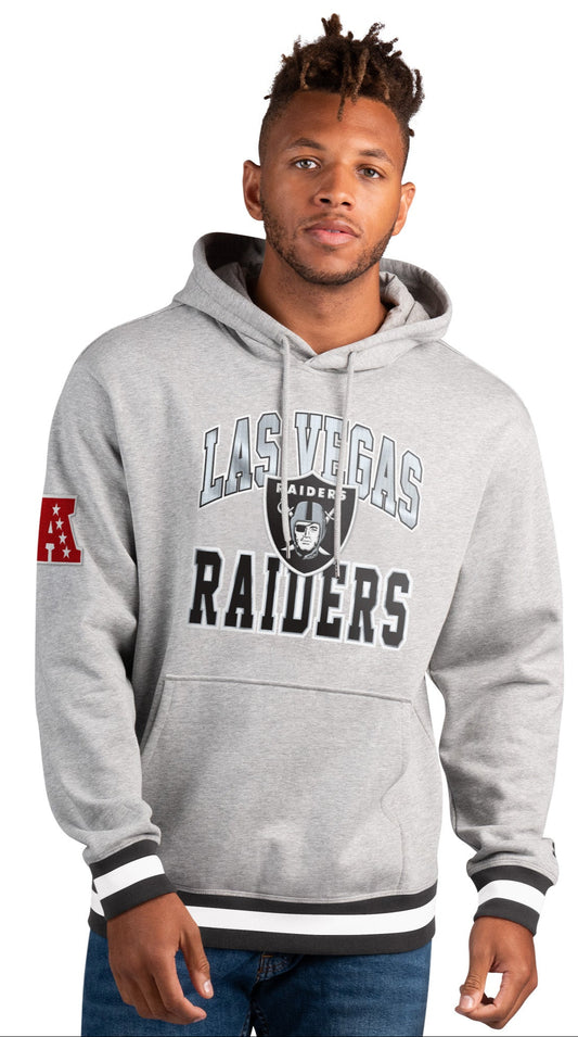 Men's Las Vegas Raiders Gray Starter Snap Hoodie - Pro Jersey Sports