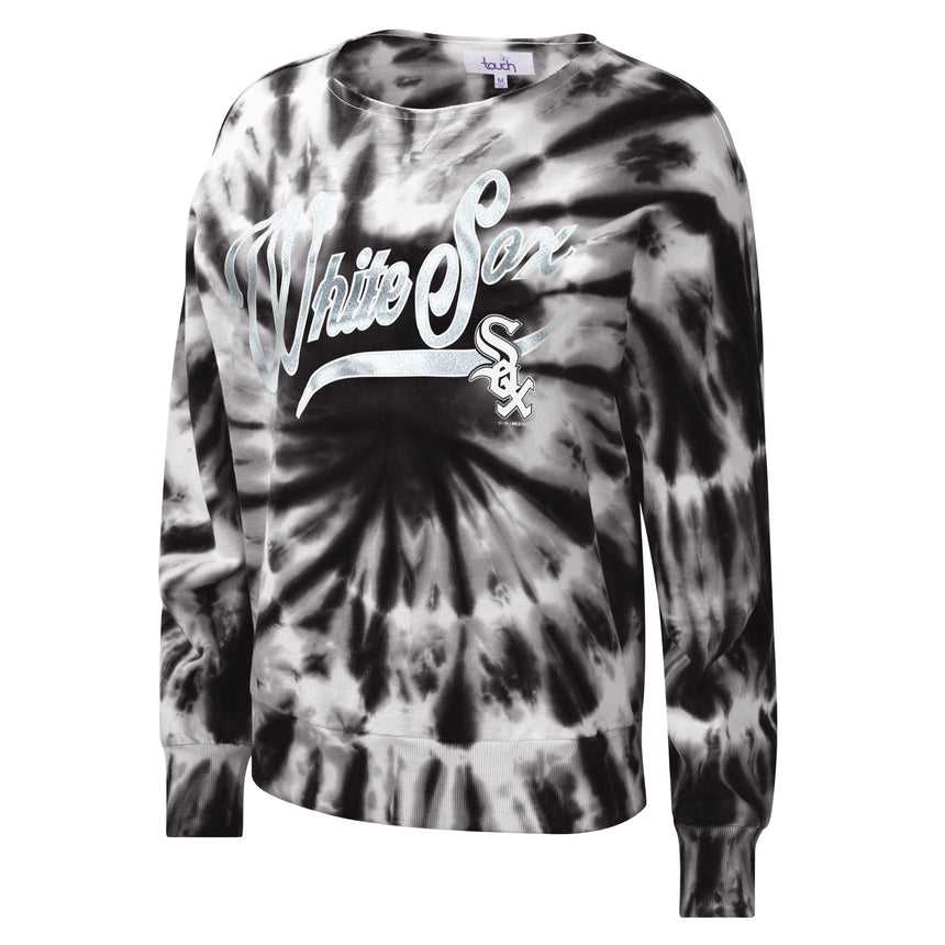 Women's Chicago White Sox Black Tie Dye Fleece Pullover - Pro Jersey Sports