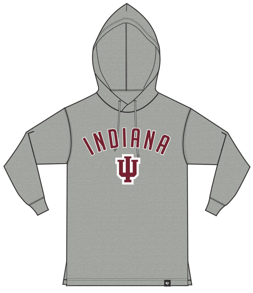 Mens Indiana Hoosiers '47 NCAA Focus Club Hood Long Sleeve T-Shirt - Pro Jersey Sports