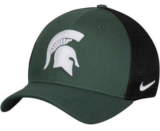 Michigan State Spartans Nike AeroBill Classic 99 Mesh Back Flex Hat - Green/Black - Pro Jersey Sports