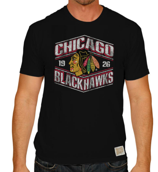 Men's Chicago Blackhawks Retro Brand Black Worlds Best Tee - Pro Jersey Sports
