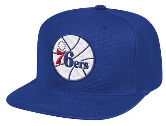 Mens NBA Philadelphia 76ers Royal Team Ground Snapback Hat By Mitchell And Ness - Pro Jersey Sports