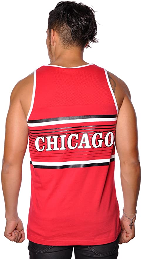 Men's Chicago Bulls Red Mitchell & Ness NBA Surprise Win Tank Top - Pro Jersey Sports