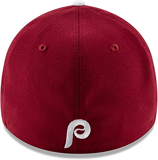 Men's New Era Maroon Philadelphia Phillies Alternate 2 Team Classic 39THIRTY Flex Hat - Pro Jersey Sports