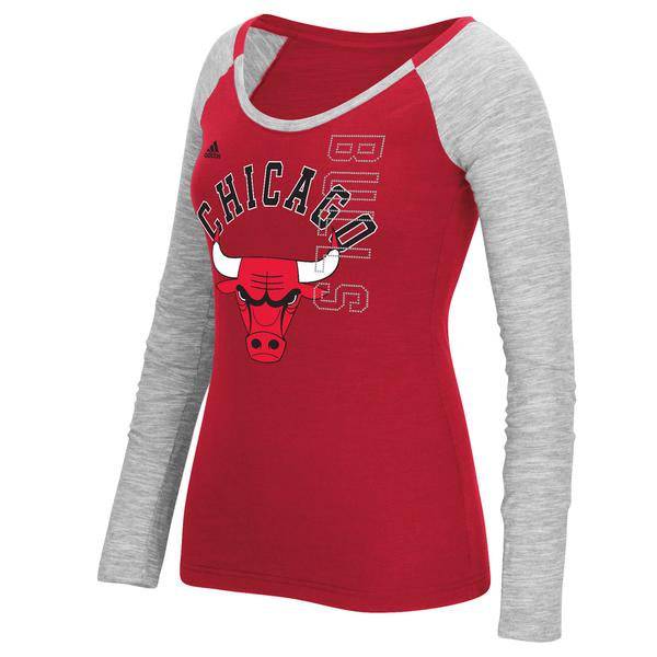 Womens Chicago Bulls Long Sleeve Team Liquid Dots Tee - Pro Jersey Sports
