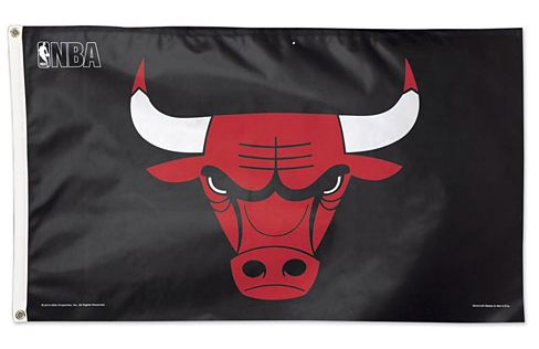 Chicago Bulls 3X5 Black Deluxe Flag - Pro Jersey Sports